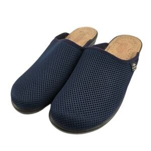 Fly Flot Anatomic Lightweight Knit Navy Blue Mesh Clogs Women Shoes Sz 40 US 9.5
